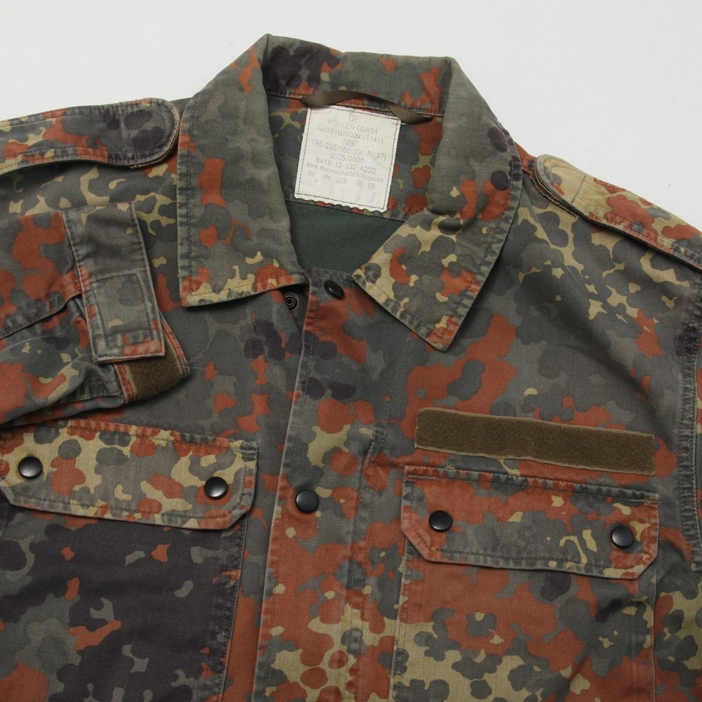 German Army Bundeswehr Flecktarn Camo Field Shirt Jacket 1997 Original Gr.Nr.17